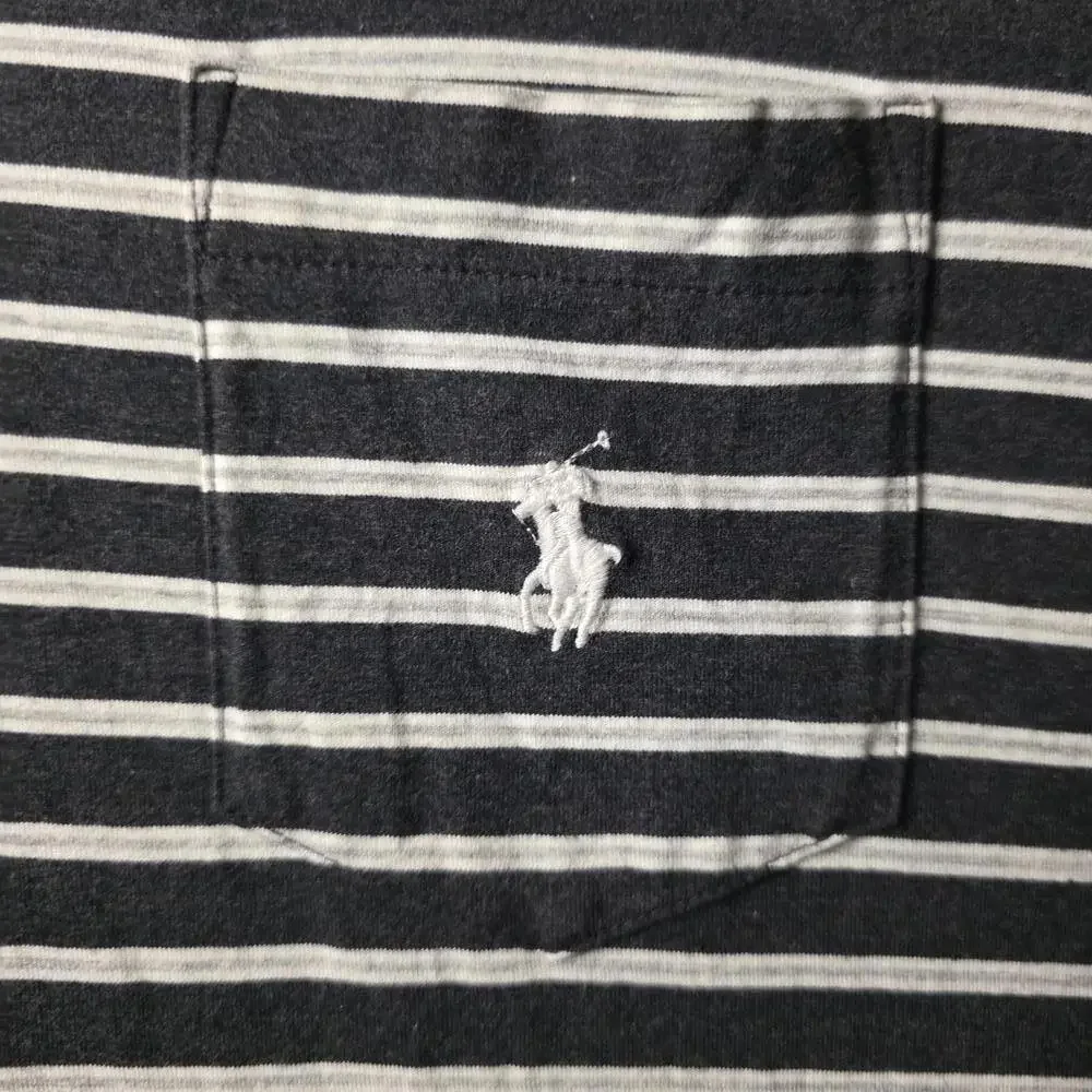 Polo Golf Ralph Lauren Stretch Lisle Shirt Mens XL Gray Striped Pima Cotton